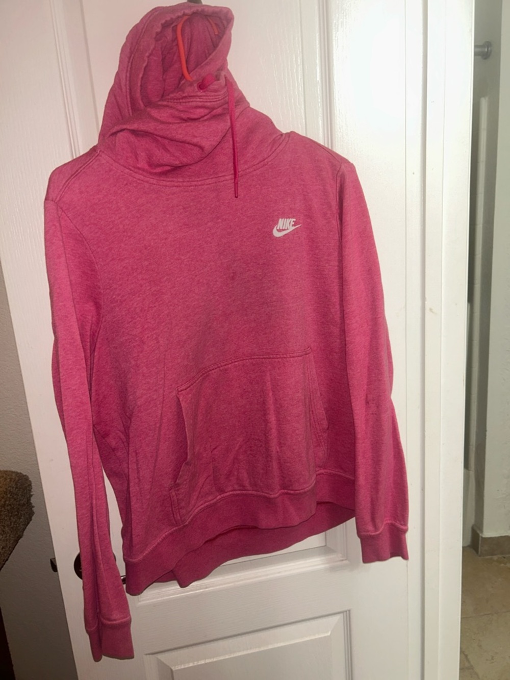 Nike Women's Heather Pink Hooded Sweatshirt